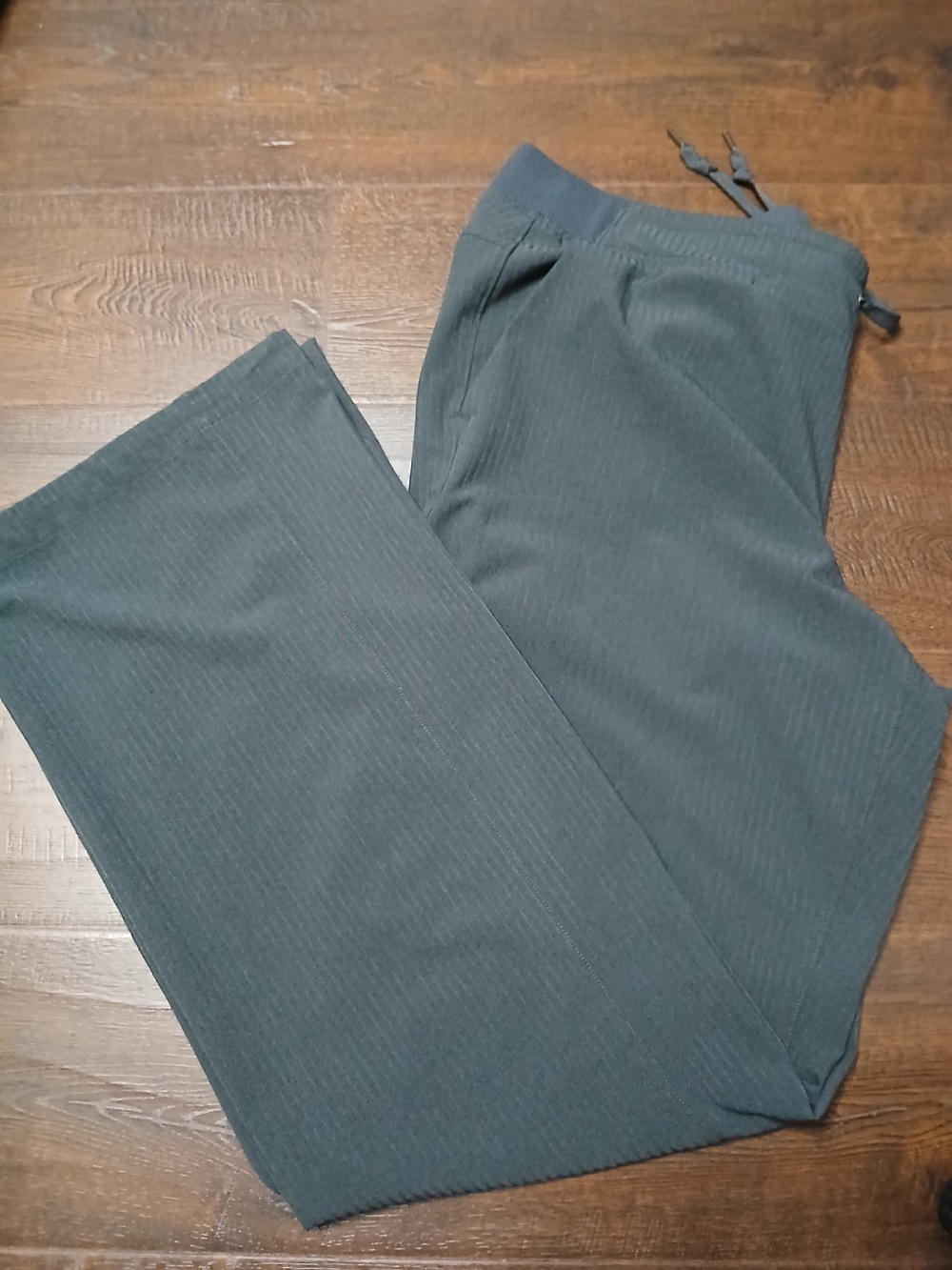 Athleta Women's Stripe Midtown Trouser Straight Leg Activewear 16 Dark Gray